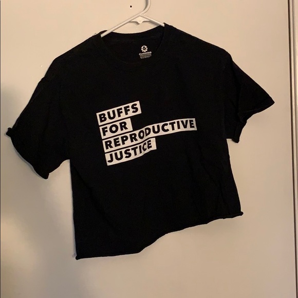 Tops - Feminist Cropped College T